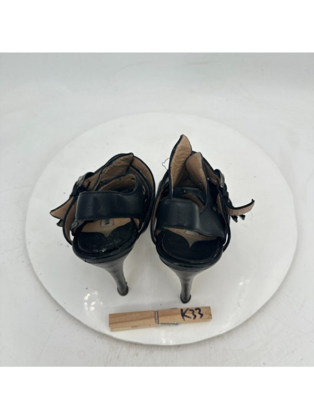 Manolo Blahnik Women EU 36 Black Leather Strappy Peep-Toe Stiletto Sandals - Picture 9 of 11